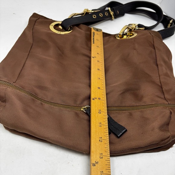 JPK Paris 75 Expandable Shoulder Bag Gold Tone Hardware Leather‎ Straps Brown - Picture 11 of 14
